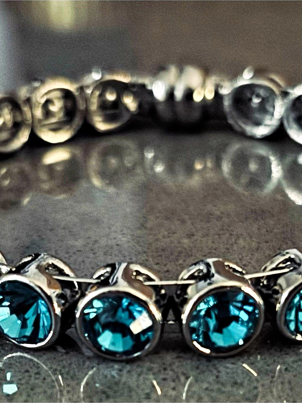 Sterling Silver and Tourmaline Link Bracelet